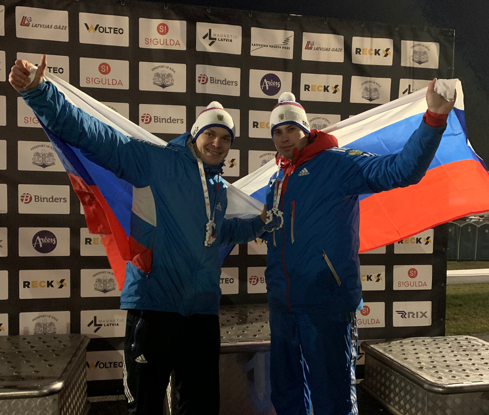 Россияне Гайтюкевич и Травкин стали третьими в двойках на этапе Кубка Европы по бобслею